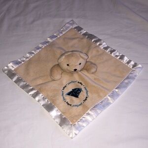 Lovey Carolina Panthers Baby Bear Fanatics Satin Trimmed Beige White